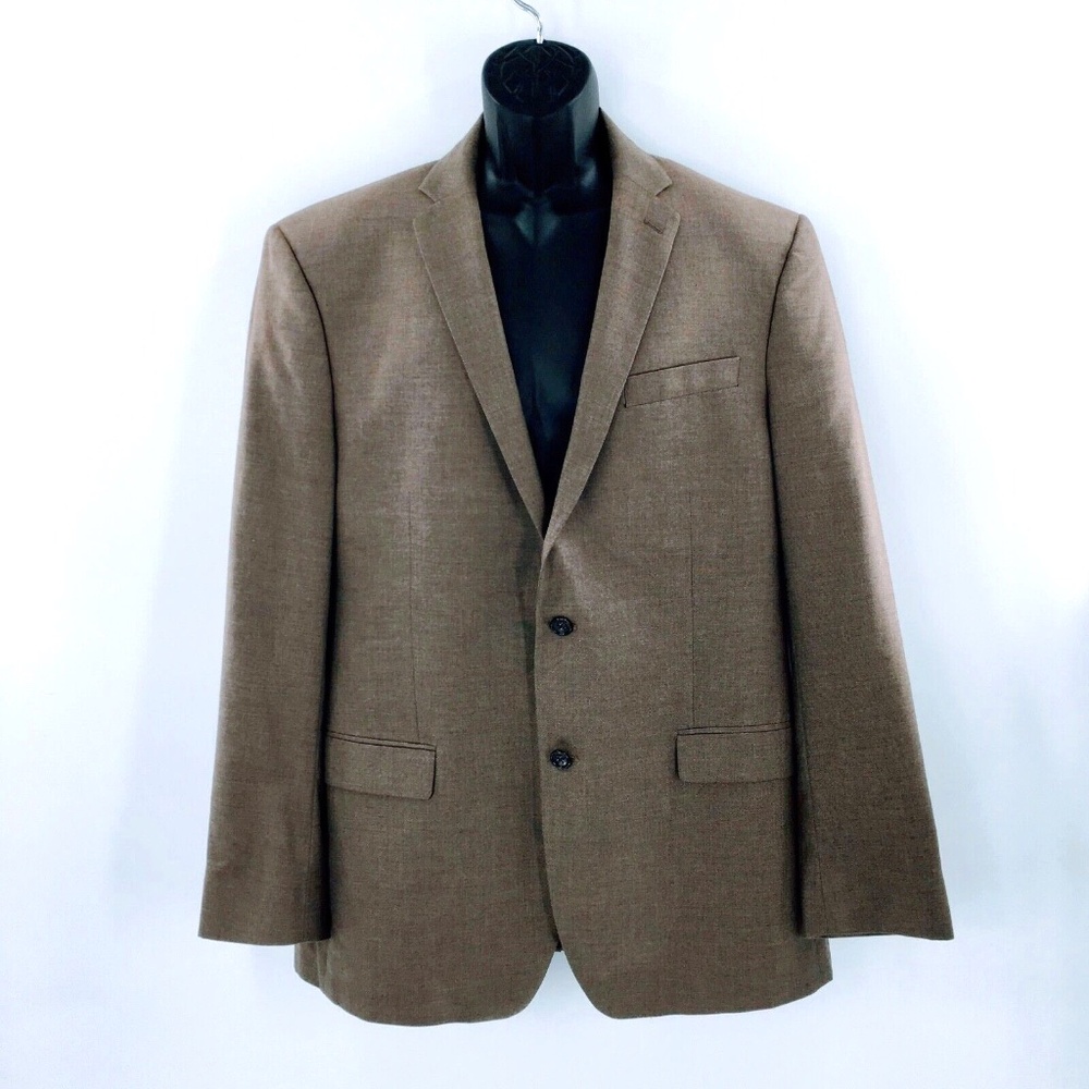 Ralph Lauren Mens Blazer Brown 2 Button Silk Wool Sport Coat 46L